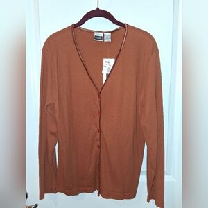 NWT NEW Cignal RUST Cardigan Sweater / Top / Jacket Lady's Large